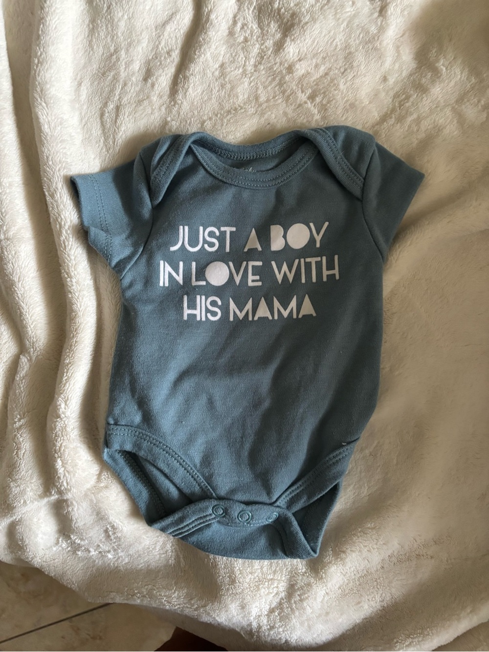 Baby Essentials Blue 'Just a Boy in Love With His Mama' One-Piece Bodysuit